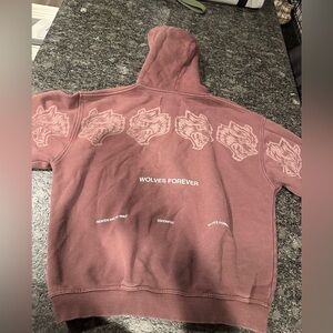 Wolves Forever Hoodie - maroon